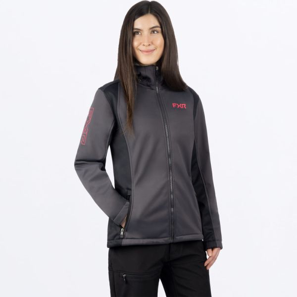 Women's Jackets FXR Snowmobil Pulse Softshell Lady Jacket Asphalt/Razz 24