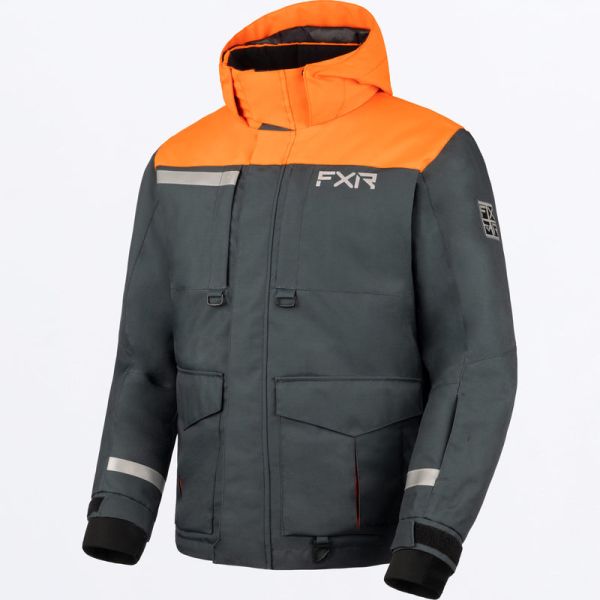 Jackets FXR Snowmobil Insulated Ice Pro Jacket Asphalt/Orange 24