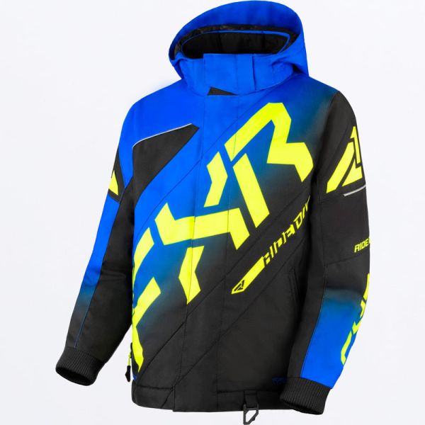 Kids Jackets FXR Snowmobil Youth Insulated CX Jacket Blue Fade/Black/Hi Vis 24