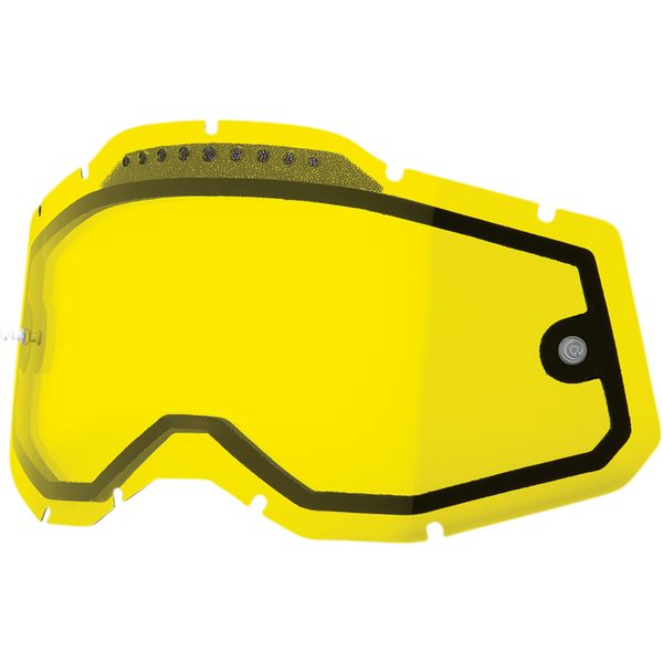  100 la suta Goggles Replacement Lens Accuri 2/Racecraft 2/Strata 2 Dual Vented Yellow