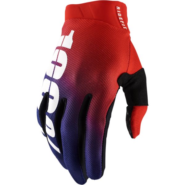 Gloves MX-Enduro 100 la suta Moto Gloves MX/Enduro Ridefit Black-Red-White-Dark Blue 10010-00013