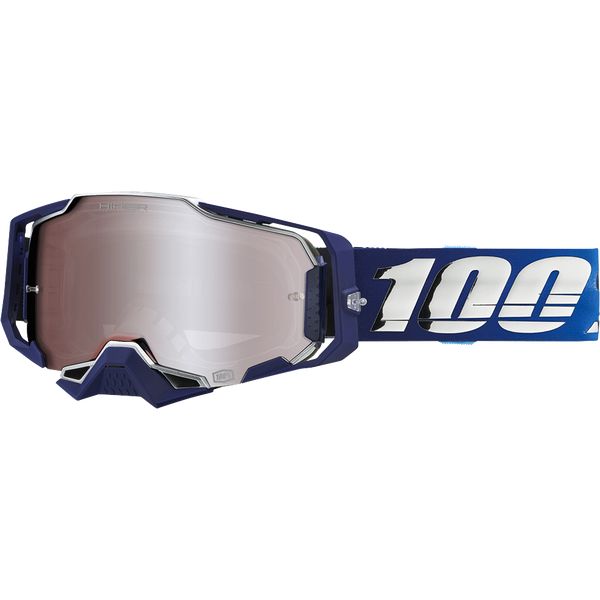 Goggles MX-Enduro 100 la suta Enduro Moto Goggles Armega Blue Silver Mirrored Lens