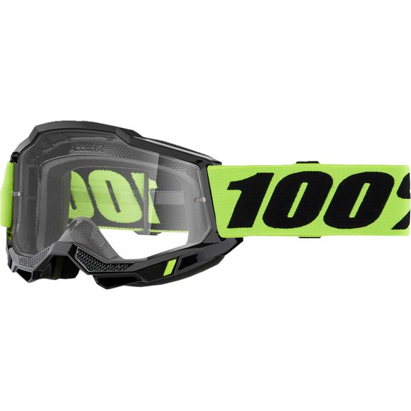  100 la suta Moto MX/Enduro Goggles Accuri 2 Neon Yellow Clear Lens 50018-00008