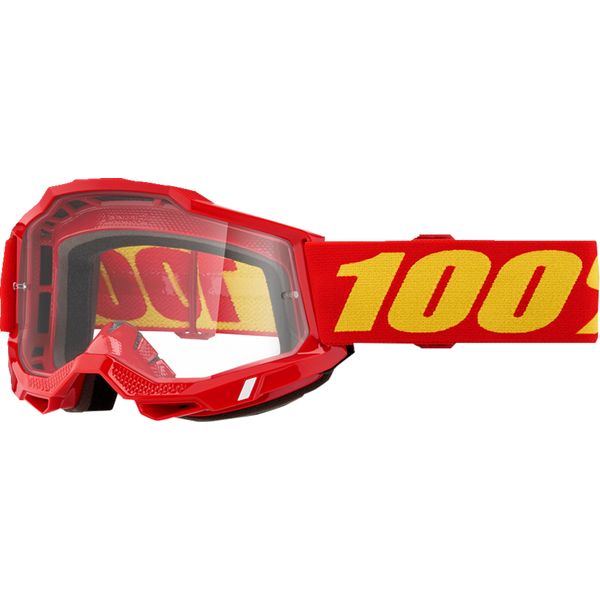 100 la suta Moto MX/Enduro Goggles Accuri 2 Red Clear Lens 50018-00010