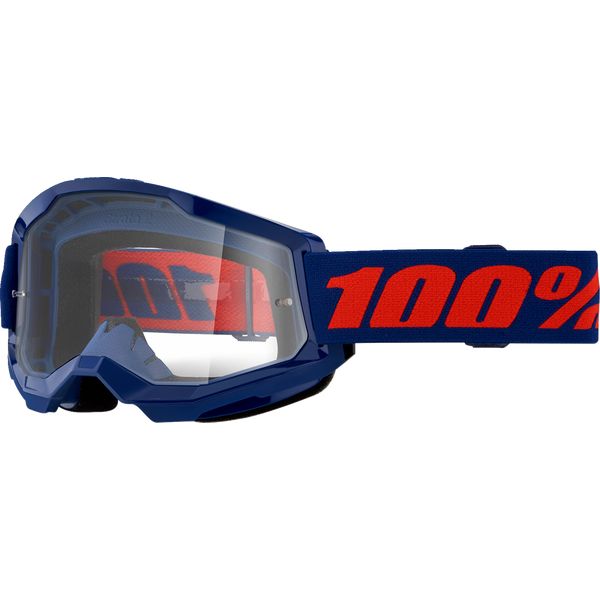 Goggles MX-Enduro 100 la suta Moto MX/Enduro Goggle Strata 2 navy/Blue Clear Lens 5002700021