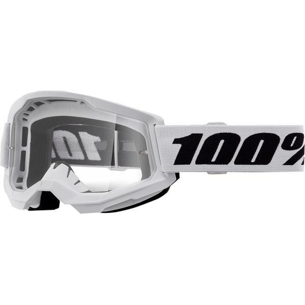 Goggles MX-Enduro 100 la suta Moto MX/Enduro Goggles Strata 2 White Clear Lens 50027-00019