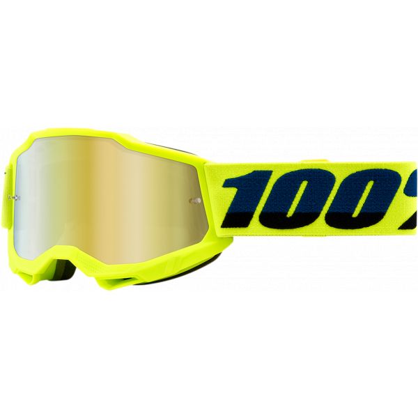 Kids Goggles MX-Enduro 100 la suta Accuri 2 Fluo Yellow Mirror Gold Lens Youth Goggles