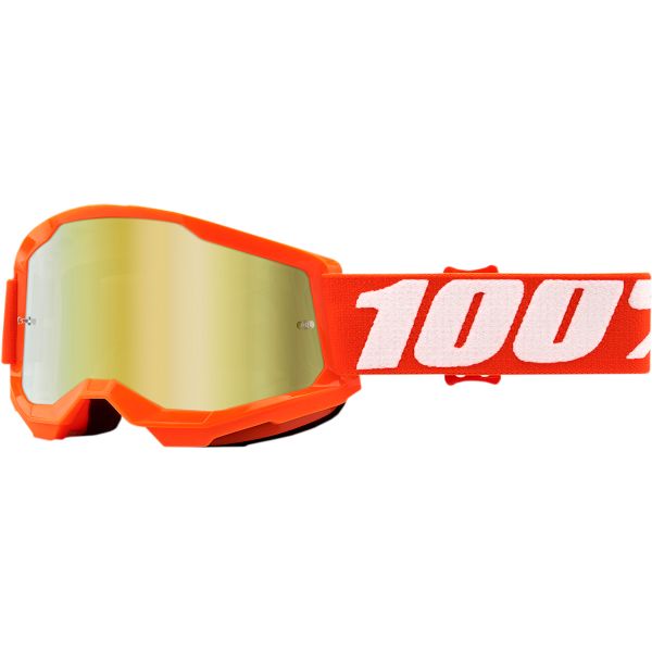Kids Goggles MX-Enduro 100 la suta Strata 2 Orange Mirror Gold Lens Youth Goggles