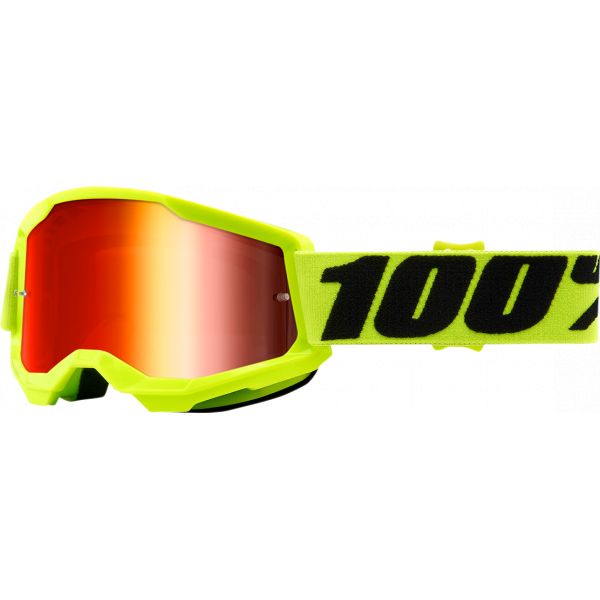 Kids Goggles MX-Enduro 100 la suta Strata 2 Yellow Mirror Lens Youth Goggles