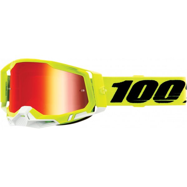 Goggles MX-Enduro 100 la suta Goggles MX Racecraft 2 Fluo Yellow Mirror Lens