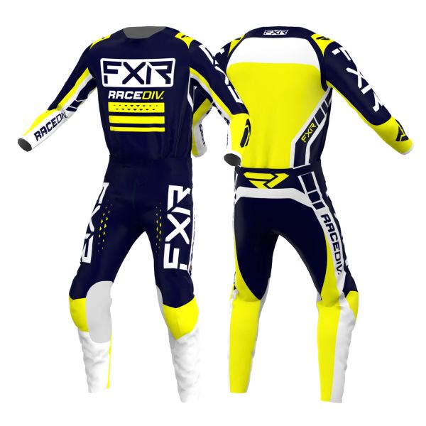 Combos MX-Enduro FXR Combo Moto MX Tricou + Pantaloni Clutch Pro Midnight/White/Yellow