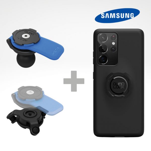 Handlebar Mounts Phone/GPS Quad Lock Kit Adaptor Mount+Vibration Dampener+Samsung Phone Case