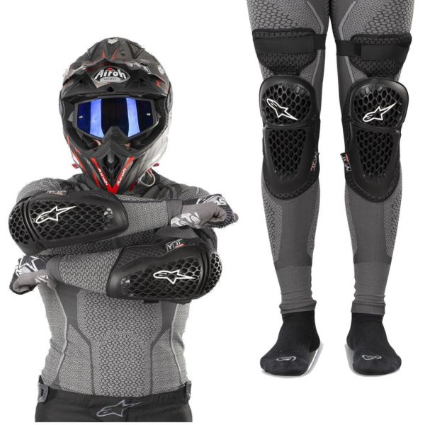 Knee protectors Alpinestars-oferta Knee Guards + Elbow Guards Set Bionic Plus Black