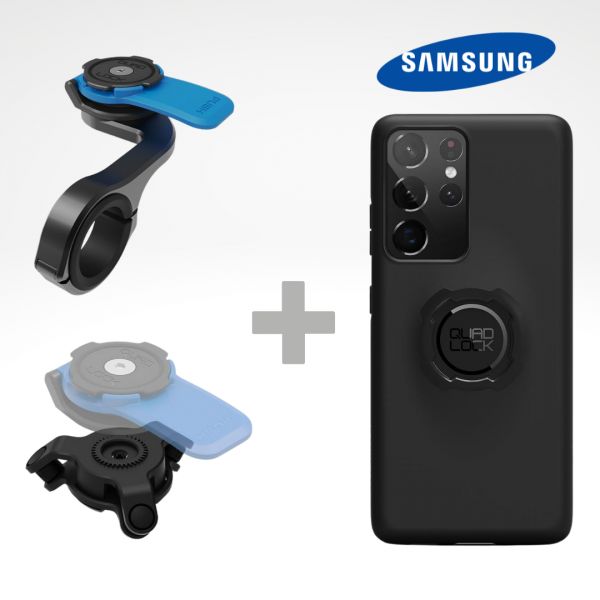 Suport Ghidon Telefon/GPS Quad Lock Kit Suport Telefon Moto pe Ghidon PRO + Amortizor Vibratii + Carcasa Telefon Samsung Clasic