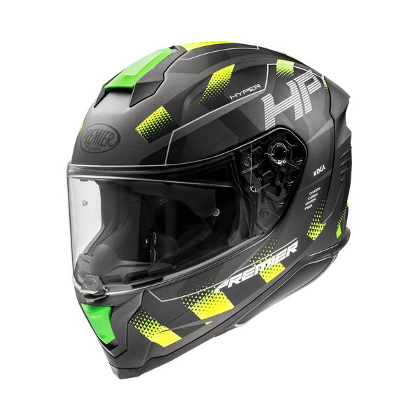 Full face helmets Premier Helmets Full-Face Moto-Helmet Hyper HP 6BM Matt Black/Gray/Yellow 2024