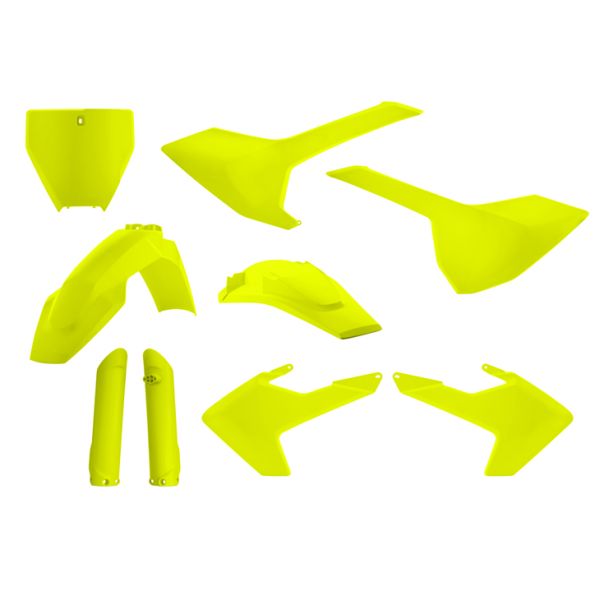 Plastics MX-Enduro Acerbis Complete Plastic Kit Husqvarna Yellow Fluo 17-19