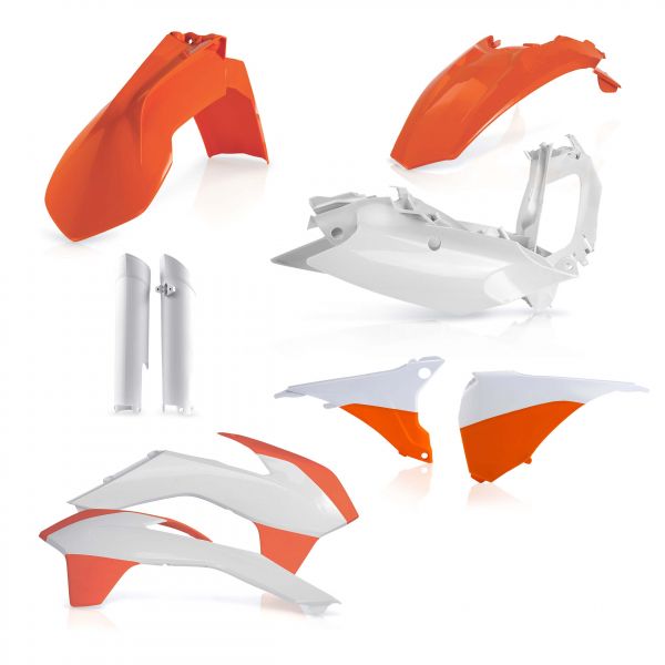 Plastics MX-Enduro Acerbis Kit Plastice AC KTM EXC/EXCF 2014-2015 Orange/White Fara Placa Far