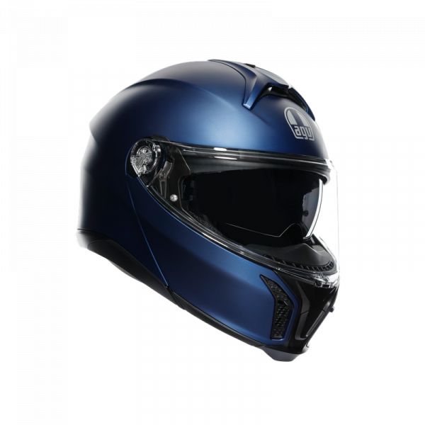 AGV Helmets AGV Moto Helmet Flip-Up E2206 Solid Mplk Galassia Blue Matt