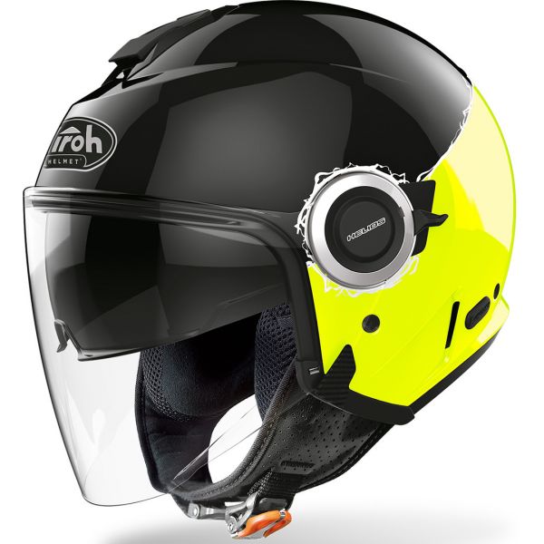  Airoh Moto Helmet Jet Helios Fluo Yellow Gloss