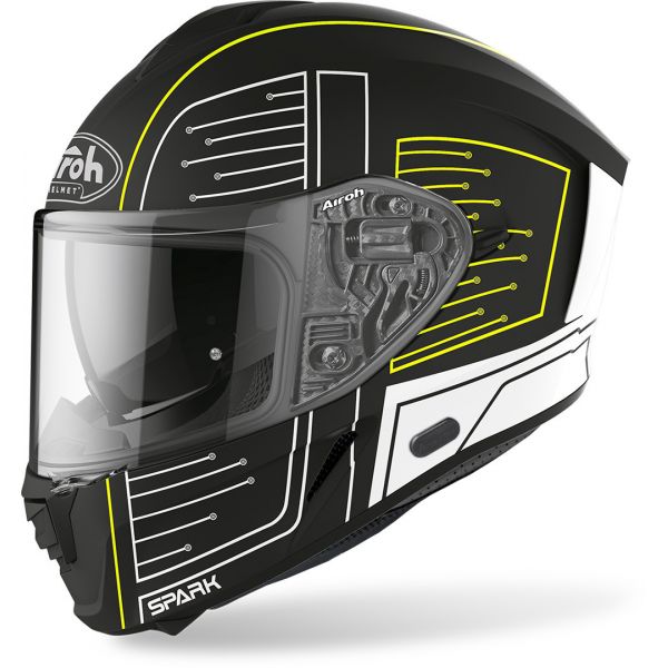 Full face helmets Airoh Full Face Helmet Spark Cyrcuit Black Matt