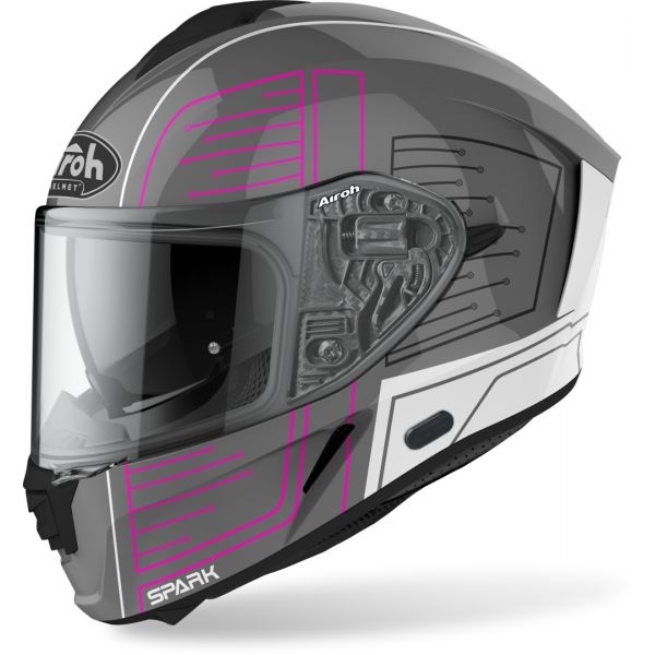 Full face helmets Airoh Full Face Helmet Spark Cyrcuit Pink Gloss