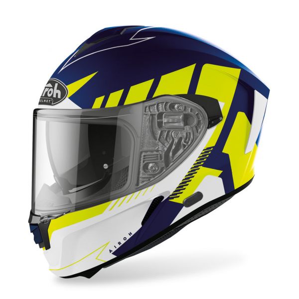 Full face helmets Airoh Full Face Helmet Spark Rise Blue/Yellow Matt