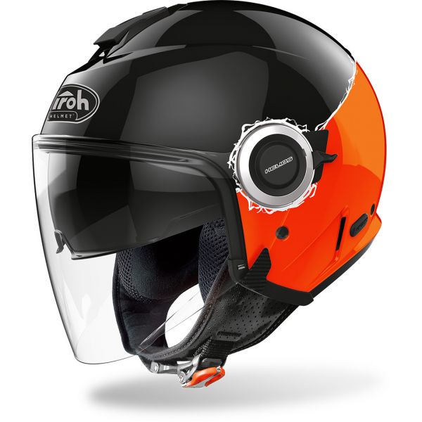 Jet helmets Airoh Moto Helmet Jet Helios Fluo Orange Gloss