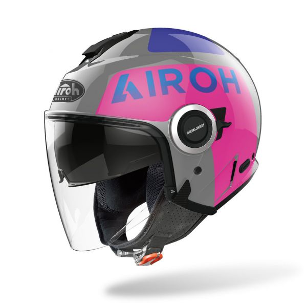Jet helmets Airoh Moto Helmet Jet  Helios Up Pink Gloss