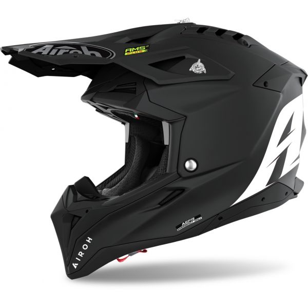 Helmets MX-Enduro Airoh Moto MX Helmet Aviator 3 Solid Black Matt