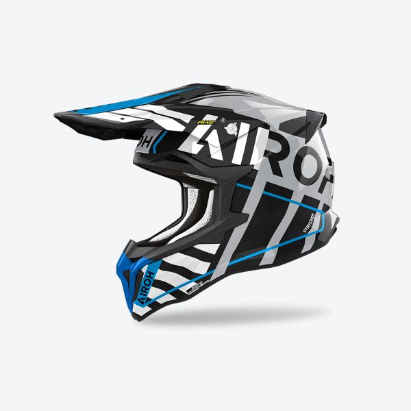 Helmets MX-Enduro Airoh Moto MX/Enduro Helmet Strycker Brave Blue/Grey 24