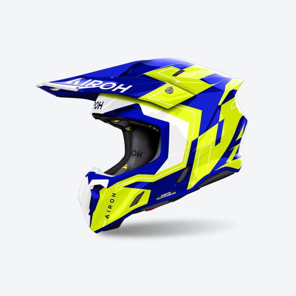 Helmets MX-Enduro Airoh Moto MX/Enduro Helmet Twist 3 Dizzy Blue Yellow 24