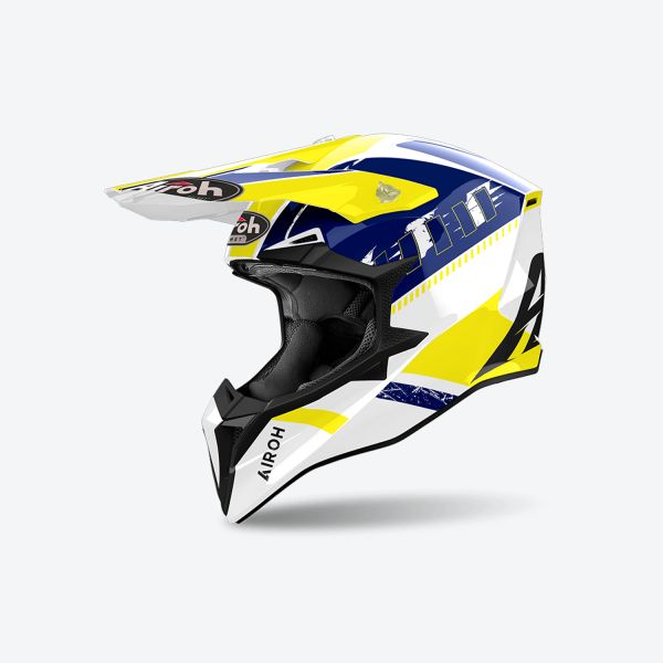  Airoh Casca Moto Mx/Enduro Wraaap Feel Yellow Blue 24