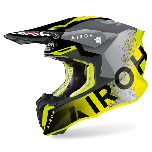 Helmets MX-Enduro Airoh Moto MX Helmet Twist 2.0  Bit Yellow Gloss