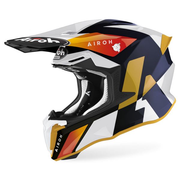 Helmets MX-Enduro Airoh Moto MX Helmet Twist 2.0 Lift White/Blue Gloss