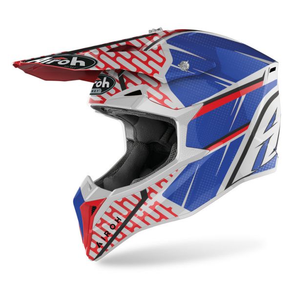 Helmets MX-Enduro Airoh Moto MX Helmet Wraap Idol Red/Blue Matt