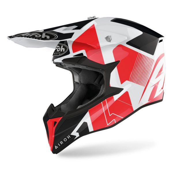 Helmets MX-Enduro Airoh Moto MX Helmet Wraap Raze Red Gloss