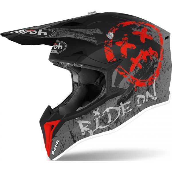 Helmets MX-Enduro Airoh Wraap Smile Red Matt 2020 Helmet