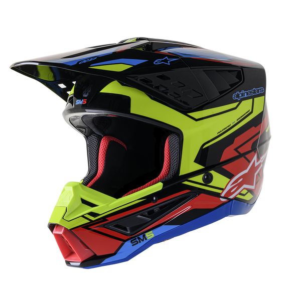 Helmets MX-Enduro Alpinestars Enduro/MX Moto Helmet Supertech M5 Action Black/Yellow/Red 24