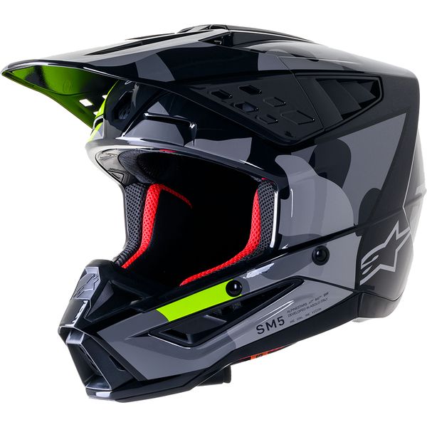 Helmets MX-Enduro Alpinestars Enduro/MX Moto Helmet Supertech M5 Rov2 Gray/Yellow 24