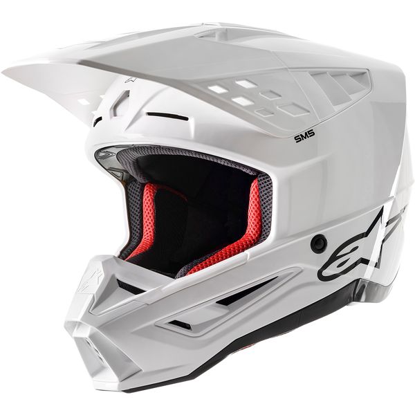 Helmets MX-Enduro Alpinestars Enduro/MX Moto Helmet Supertech M5 Solid White Glossy 24
