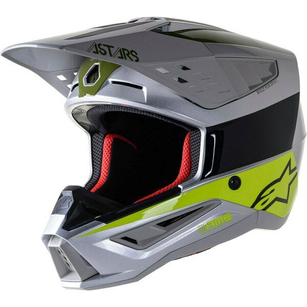 Helmets MX-Enduro Alpinestars Moto MX/Enduro Helmet Supertech S-M5 Bond Black/Silver/Yellow 24 