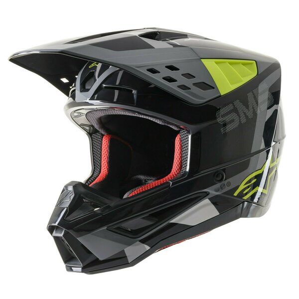 Helmets MX-Enduro Alpinestars Moto MX/Enduro Helmet Supertech S-M5 Rover Black/Fluo Yellow/Gray 24 
