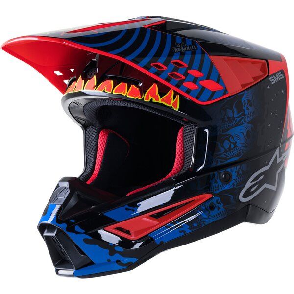 Helmets MX-Enduro Alpinestars Moto MX/Enduro Helmet Supertech S-M5 Solar Flare Black/Blue/Red 24 