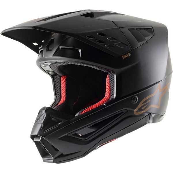Helmets MX-Enduro Alpinestars Moto MX/Enduro Helmet Supertech S-M5 Solid Matt Black/Brown 24 