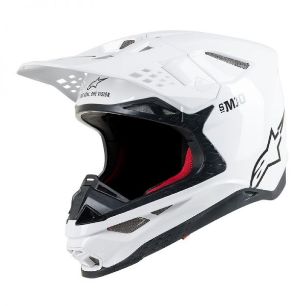 Helmets MX-Enduro Alpinestars Supertech M10 Solid White S9 Helmet