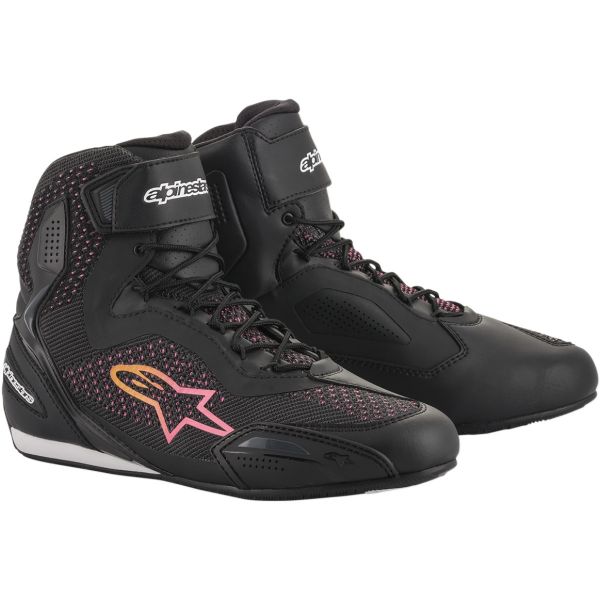 Women's boots Alpinestars Stella Faster 3 Rideknit Black/Yellow/Pink Lady Boots