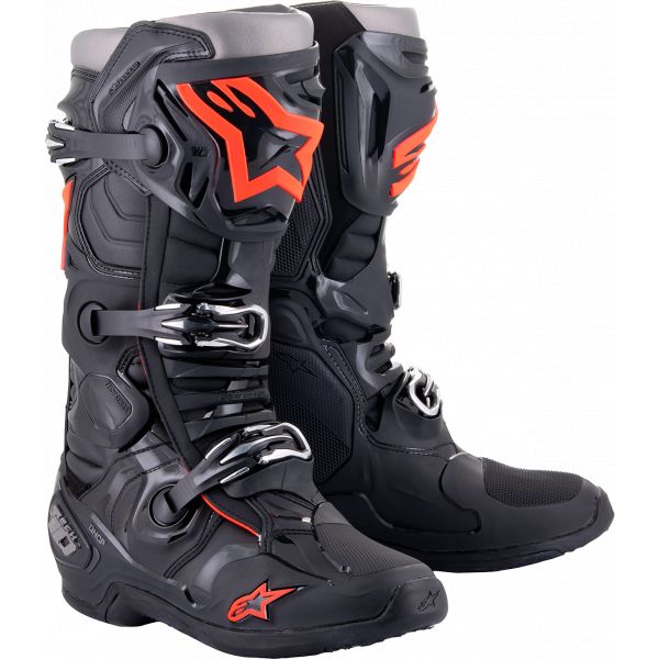 Boots MX-Enduro Alpinestars Moto MX Boot Tech 10 Black/Red Fluo