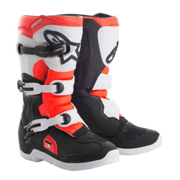 Kids Boots MX-Enduro Alpinestars KIDS TECH 3S OFFROAD BOOTS BLACK/WHITE/RED