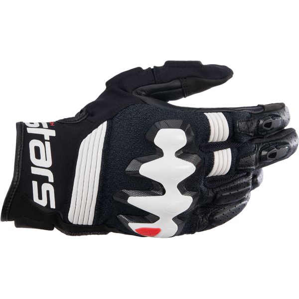 Gloves Racing Alpinestars Leather/Textile Moto Gloves Halo Black/White 24