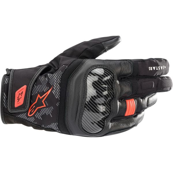 Gloves Racing Alpinestars Street Textile/Leather SMX-Z Gloves Black/Fluo Red